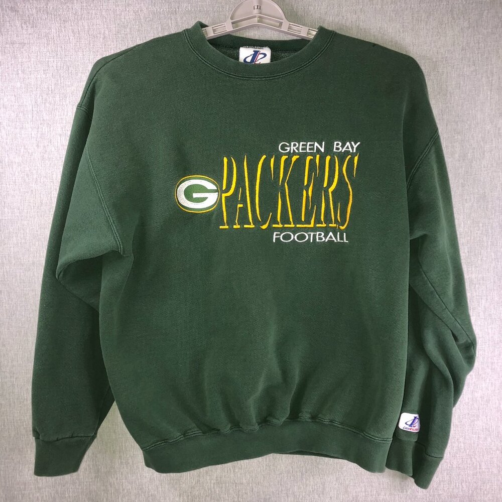 Mens Medium Vintage 1990s Green Bay Packers Crewneck Sweater NFL Football